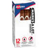 AVE08881 - Marks-A-Lot Desk-Style Permanent Markers - Large, 4.762500 mm Chisel Marker Point, Brown Ink, Brown Plastic Barrel, 1 Dozen