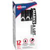 AVE08888 - Marks A Lot Permanent Markers, Large Desk-Style, 12 Black (08888), Black Ink, Black Barrel, Metal, Classroom, Plastic, Warehouse, Office, 12 / Dozen