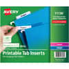 AVE11136 - Printable Tab Inserts for Hanging File Folders, 100 Print-on Tab(s), 5 Tab(s)/Set, 2" Tab Width, Paper Divider, White Paper Tab(s), 20%, 1 Pack