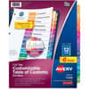 AVE11196 - Ready Index 12 Tab Dividers, Customizable TOC, 6 Sets (11196), 72 x Divider(s), 72 Tab(s), Digit, 1-12, 12 Tab(s)/Set, 8.5" Divider Width x 11" Divider Length, 3 Hole Punched, White Paper Divider
