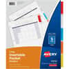 AVE11270 - Pocket Insertable Dividers, 5 Tab(s), 5 Tab(s)/Set, 11" Divider Width, Assorted Paper Divider, Multicolor Tab(s), 20% Recycled, Insertable Tab, Rip Proof, Punched, 5 / Set
