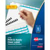 AVE11443 - Print & Apply Label Unpunched Dividers - Index Maker Easy Apply Label Strip, 125 x Divider(s), 5 Blank Tab(s), 5 Tab(s)/Set, 8.5" Divider Width x 11" Divider Length, Letter, White Paper Divider
