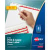 AVE11447 - Print & Apply Clear Label Dividers - Index Maker Easy Apply Label Strip, 200 x Divider(s), 8 Blank Tab(s), 8 Tab(s)/Set, 8.5" Divider Width x 11" Divider Length, Letter, 3 Hole Punched