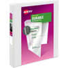 AVE17012 - Durable View 3 Ring Binder, 1" Binder Capacity, Letter, 8 1/2" x 11" Sheet Size, 220 Sheet Capacity, 250 Ring, Fastener: Slant Ring, Pocket: 2, Internal, Polypropylene, White