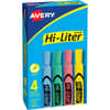 AVE17752 - Hi-Liter, Desk-Style, Assorted Colors, 4 Count (17752), Washable, Light Blue, Light Green, Light Pink, Yellow Ink, Water Based, Yellow, Light Green, Light Blue, Light Pink Barrel