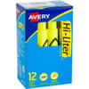 AVE24000 - Hi-Liter, Desk-Style, Fluorescent Yellow, 12 Count (24000), Washable, Fluorescent Yellow Ink, Water Based, Yellow Barrel, Classroom, School, Office, Home, Planner, 12 / Dozen