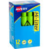 AVE24020 - Desk-Style, Fluorescent Green, 1 Count (24020), Chisel Marker Point, Refillable, Washable, Fluorescent Green Ink, Water Based, Green Barrel, 1 Dozen