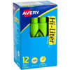 AVE24020 - Hi-Liter, Desk-Style, Fluorescent Green, 12 Count (24020), Refillable, Washable, Fluorescent Green Ink, Water Based, Green Barrel, Classroom, School, Home, Office, Planner, 12