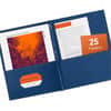 AVE47975 - Letter Report Cover, 8 1/2" x 11", 70 Sheets Capacity, 3 x 3-prong Fastener Fastener(s), 1/2" for Folder, 2 Internal Pocket(s), Paper, Dark Blue, Die-cut, Punched, Sturdy, Scuff Resistant, Label