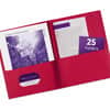 AVE47979 - Letter Report Cover, 8 1/2" x 11", 70 Sheets Capacity, 3 x 3-prong Fastener Fastener(s), 1/2" for Folder, 2 Internal Pocket(s), Paper, Red, Die-cut, Sturdy, Scuff Resistant, Punched, Pocket, Textured