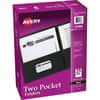 AVE47988 - Letter Pocket Folder, 8 1/2" x 11", 40 Sheets Capacity, 2 Internal Pocket, Paper, Black, 0% Recycled, 25 / Box