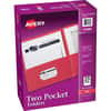 AVE47989 - Letter Pocket Folder, 8 1/2" x 11", 40 Sheets Capacity, 2 Internal Pocket, Paper, Red, 0% Recycled, 25 / Box