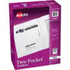 AVE47991 - Letter Pocket Folder, 8 1/2" x 11", 40 Sheets Capacity, 2 Internal Pocket, Paper, White, Die-cut, Lightweight, Flexible, Textured, Scuff Resistant, Pocket, Label, 0% Recycled, 25 / Box