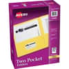 AVE47992 - Letter Pocket Folder, 8 1/2" x 11", 40 Sheets Capacity, 2 Internal Pocket, Paper, Yellow, Die-cut, Lightweight, Flexible, Textured, Scuff Resistant, Pocket, Label, 0% Recycled, 25 / Box