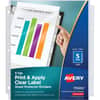 AVE75500 - Index Maker Index Divider, 5 x Divider(s), 5, 5 Tab(s)/Set, 8.5" Divider Width x 11" Divider Length, 3 Hole Punched, Clear Plastic Divider, Clear Plastic Tab(s), 5 / Set