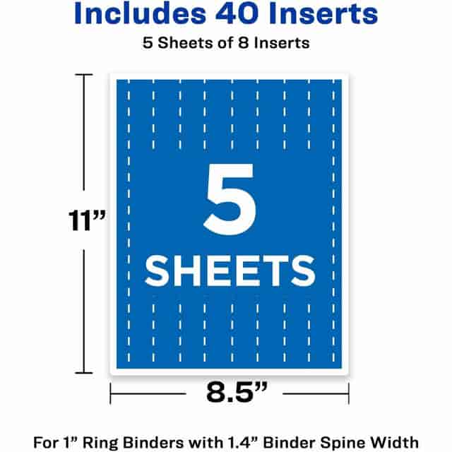 Avery 89103 Binder Spine Inserts 1" Spine Width 8