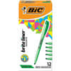 BICBL11GN - Brite Liner Highlighters, Fluorescent Green Ink, Water Based, 12 / Dozen