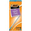 BICMS11BE - Classic Cristal Ballpoint Pens, Medium Pen Point, Blue Ink, Clear Barrel, Metal Tip, 12 / Dozen