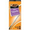 BICMS11BK - Classic Cristal Ballpoint Pens, Medium Pen Point, Black Ink, Clear Barrel, Metal Tip, 12 / Dozen