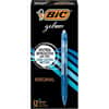 BICRLC11BE - Gel Retractable Pens, 0.7 mm Medium Conical Pen Point, Refillable, Retractable, Blue Ink, Gel-based, Translucent Barrel, 12 / Dozen