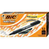 BICSCSM11BK - SoftFeel Retractable Ball Pens, Medium Pen Point, Retractable, Black Ink, Black Rubber Barrel, 12 / Dozen