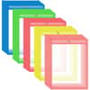 CLI43910 - Neon Colored Stitched Shop Ticket Holders, Support 9" x 12" Media, Vinyl, Clear, Assorted, Sturdy, 25 / Box