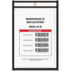 CLI46069 - Stitched Vinyl Shop Ticket Holders, Support 6" x 9" Media, Vinyl, Black, Clear, Sturdy, Heavyweight, Reinforced, 25 / Box