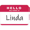 CLI92234 - Hello My Name Is Adhesive Name Badges, Hello My Name Is, 3 1/2" Width x 2 1/4" Length, Rectangle, Red, 100 / Box
