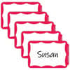 CLI92264 - Self-adhesive Color Border Name Badges, 3 1/2" Width x 2 1/4" Length, Removable Adhesive, Rectangle, Red, 100 / Box