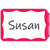 CLI92264 - Self-adhesive Color Border Name Badges, 3 1/2" Width x 2 1/4" Length, Removable Adhesive, Rectangle, Red, Self-adhesive, 100 / Box