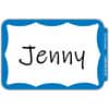 CLI92265 - Self-adhesive Color Border Name Badges, 3 1/2" Width x 2 1/4" Length, Removable Adhesive, Rectangle, Blue, Self-adhesive, 100 / Box