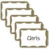 CLI92266 - Self-adhesive Color Border Name Badges, 3 1/2" Width x 2 1/4" Length, Removable Adhesive, Rectangle, Gold, 100 / Box