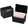 OXF01461 - Plastic Index Card Boxes with Lids, External Dimensions: 6" Width x 4" Height, 400 x Card, Flip Top Closure, Plastic, Black, For Card, 1 Each