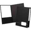OXF04161 - Executive Letter Recycled Pocket Folder, 1/2" Folder Capacity, 8 1/2" x 11", 80 Sheets Capacity, 2 Front Pocket(s), Linen, Black, Gold, Die-cut, 30% Recycled, 4 / Pack