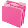 PFX15213PIN - 1/3 Tab Cut Letter Recycled Top Tab File Folder, 8 1/2" x 11", Top Tab Location, Assorted Tab Position, 11 pt., 1 Plys, Pink, Acid-free, 10% Recycled, 100 / Box
