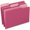 PFX421013PIN - 1/3 Tab Cut Letter Top Tab File Folder, 8 1/2" x 11", Pink, 100 / Box