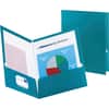 OXF5049561 - Letter Pocket Folder, 8 1/2" x 11", 150 Sheets Capacity, 2 Internal Pocket, Teal, Die-cut, Metallic, 25 / Box