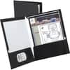 OXF51706 - Showfolio Letter Pocket Folder, 8 1/2" x 11", 100 Sheets Capacity, 2 Internal Pocket(s), Black, Laminated, Twin Pocket, 25 / Box
