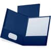 OXF53443 - Letter Recycled Pocket Folder, 8 1/2" x 11", 100 Sheets Capacity, 2 Pocket, Navy Blue, Twin Pocket, 35% Recycled, 25 / Box