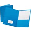 OXF57501 - Letter Recycled Pocket Folder, 8 1/2" x 11", 100 Sheets Capacity, 2 Internal Pocket(s), Leatherette, Light Blue, Turned Edge, 10% Recycled, 25 / Box