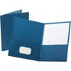 OXF57502 - Letter Recycled Pocket Folder, 8 1/2" x 11", 100 Sheets Capacity, 2 Internal Pocket(s), Leatherette, Blue, Turned Edge, 10% Recycled, 25 / Box