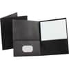 OXF57506 - Letter Recycled Pocket Folder, 8 1/2" x 11", 100 Sheets Capacity, 2 Internal Pocket(s), Leatherette, Black, Turned Edge, 10% Recycled, 25 / Box
