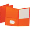 OXF57510 - Letter Yes Pocket Folder, 8 1/2" x 11", 100 Sheets Capacity, 2 Internal Pocket, Leatherette, Orange, Turned Edge, 10% Recycled, 25 / Box