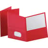 OXF57511 - Letter Yes Pocket Folder, 8 1/2" x 11", 100 Sheets Capacity, 2 Internal Pocket, Leatherette, Red, Turned Edge, 10% Recycled, 25 / Box