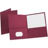 OXF57557 - Letter Recycled Pocket Folder, 8 1/2" x 11", 100 Sheets Capacity, 2 Internal Pocket(s), Leatherette, Burgundy, Turned Edge, 10% Recycled, 25 / Box
