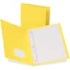 OXF57709 - Letter Recycled Pocket Folder, 8 1/2" x 11", 3 Fastener(s), 1/2" for Folder, 2 Inside Front & Back Pocket(s), Leatherette, Yellow, Tear Resistant, 10% Recycled, 25 / Box