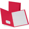 OXF57711 - Letter Recycled Pocket Folder, 8 1/2" x 11", 85 Sheets Capacity, 3 Fastener, 1/2" for Folder, 2 Inside Front & Back Pocket, Leatherette, Red, Tear Resistant, Durable, Punched, 10% Recycled, 25 / Box