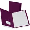 OXF57757 - Letter Recycled Pocket Folder, 8 1/2" x 11", 3 Fastener(s), 1/2" for Folder, 2 Inside Front & Back Pocket(s), Leatherette, Burgundy, Tear Resistant, 10% Recycled, 25 / Box