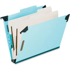 PFX59252 - Letter Recycled Classification Folder, 8 1/2" x 11", 2" Expansion, 2 3/4" for Folder, 2 Divider, 25 pt., Pressboard, Tyvek, Blue, Tab Divider, Reinforced Gusset, Acid-free, Durable, 65% Recycled