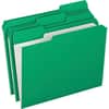 PFXR15213BGR - 1/3 Tab Cut Letter Recycled Top Tab File Folder, 8 1/2" x 11", Top Tab Location, Assorted Tab Position, 11 pt., Green, Reinforced Tab, Preprinted, 10% Recycled, 100 / Box